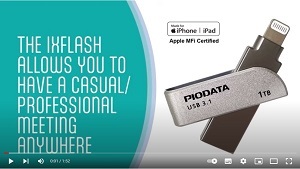 The iXflash has the ability to give presentations anywhere and film video with little memory